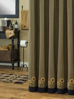 New Country Sunflower check Shower Curtain